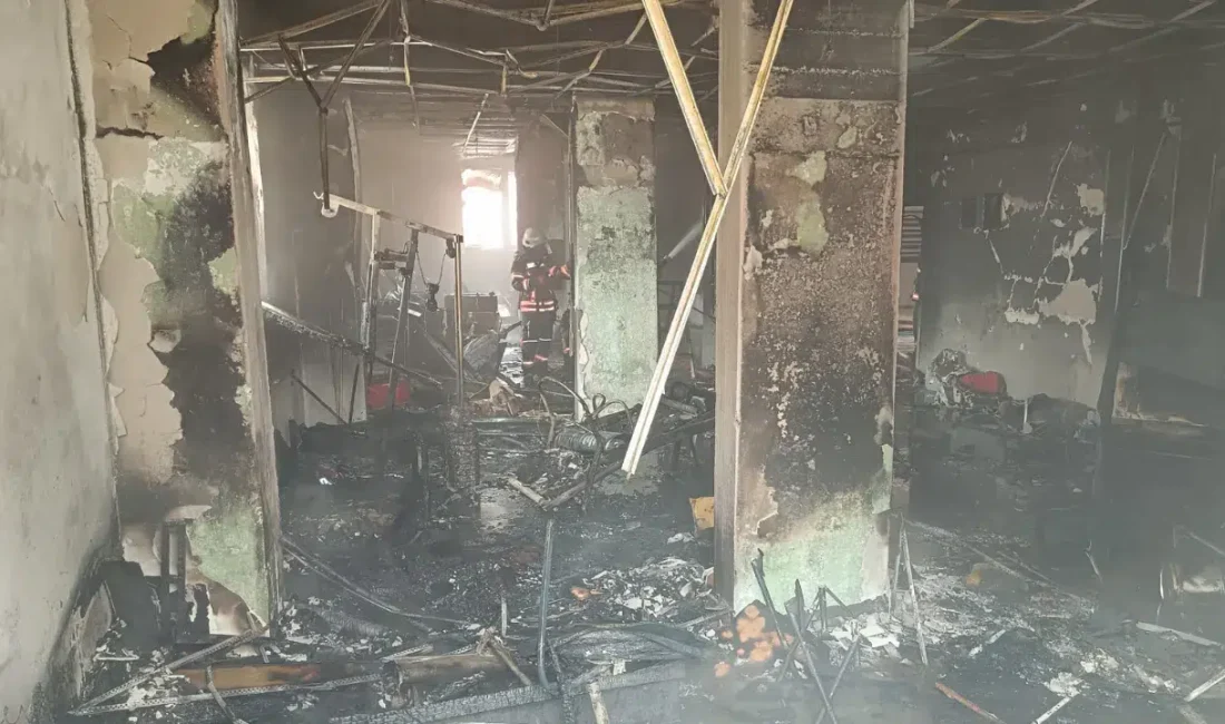 Malatya’nın Yeşilyurt ilçesinde bir apartmanın giriş katındaki spor salonunda yükselen