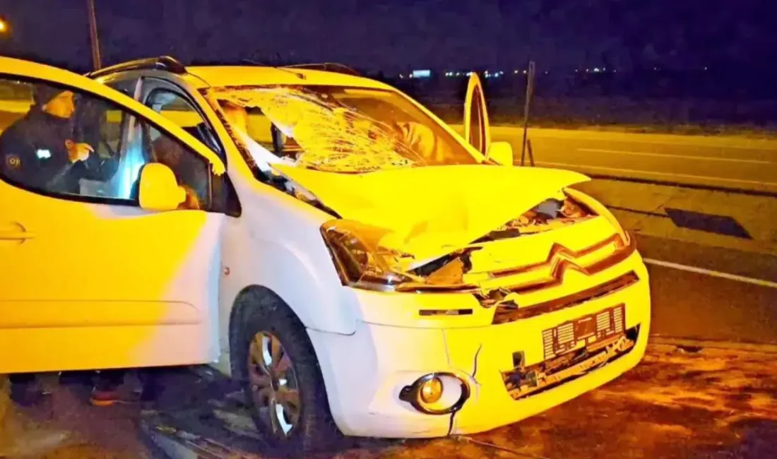 Aksaray’da hafif ticari aracın yolun karşısına geçmek isteyen bir yayaya