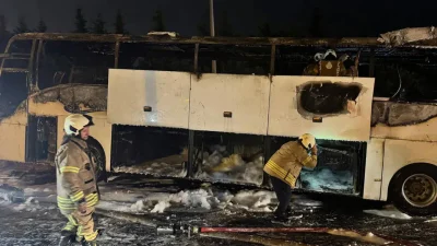 İstanbul Esenler’de yolcularını indirdikten kısa bir süre sonra hareket halindeyken