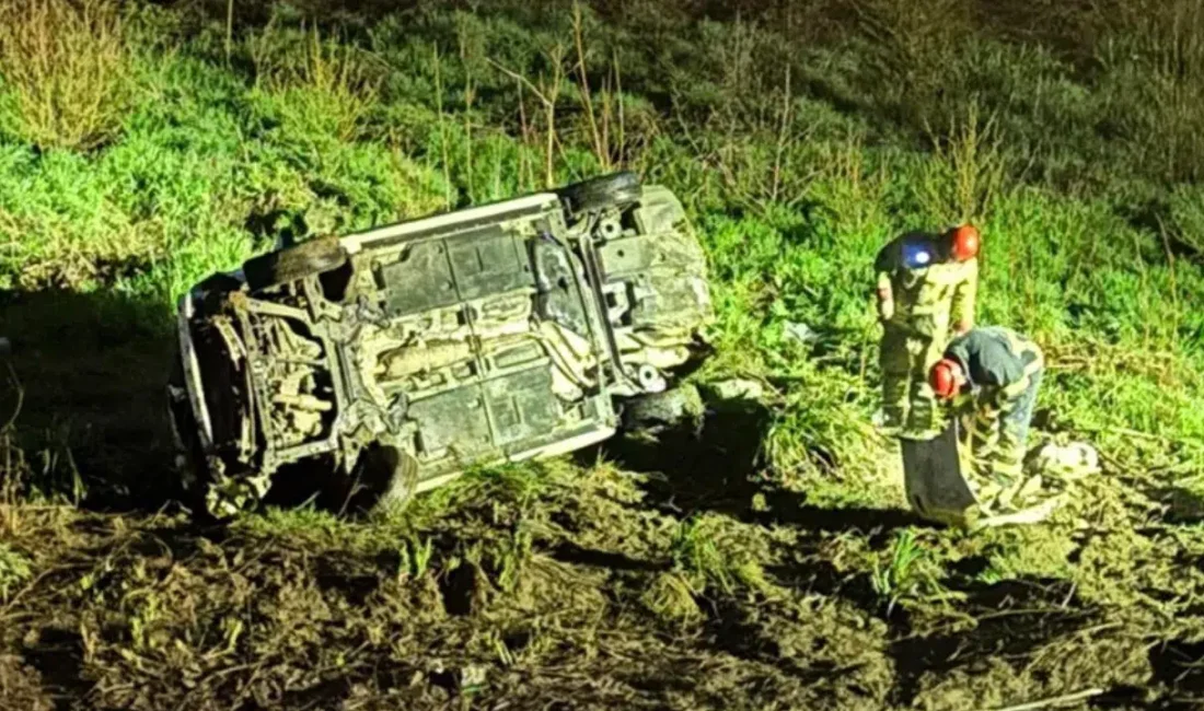 Düzce’de seyir halindeki bir otomobilin sürücüsünün direksiyon hakimiyetini kaybetmesi sonucu