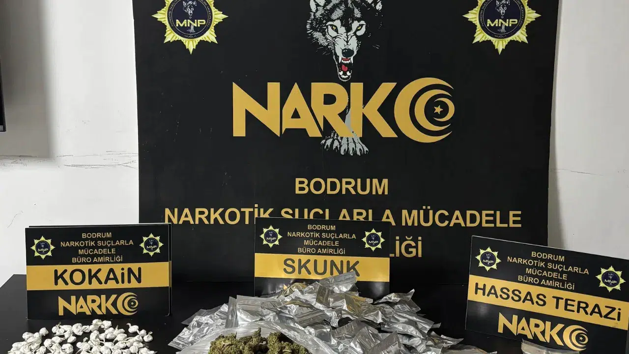 Muğla’nın Bodrum ilçesinde uyuşturucu madde ticaretinin önlenmesine yönelik gerçekleştirilen kapsamlı