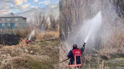 Van’ın Tuşba ilçesinde yükselen dumanlar çevre sakinlerinde büyük panik yaratırken,