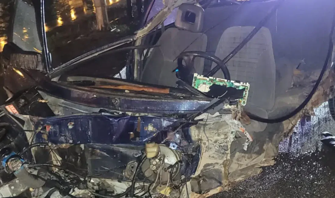 Afyonkarahisar’da kontrolden çıkan otomobilin Karahisar Köprüsü girişindeki bariyerlere çarpması sonucu