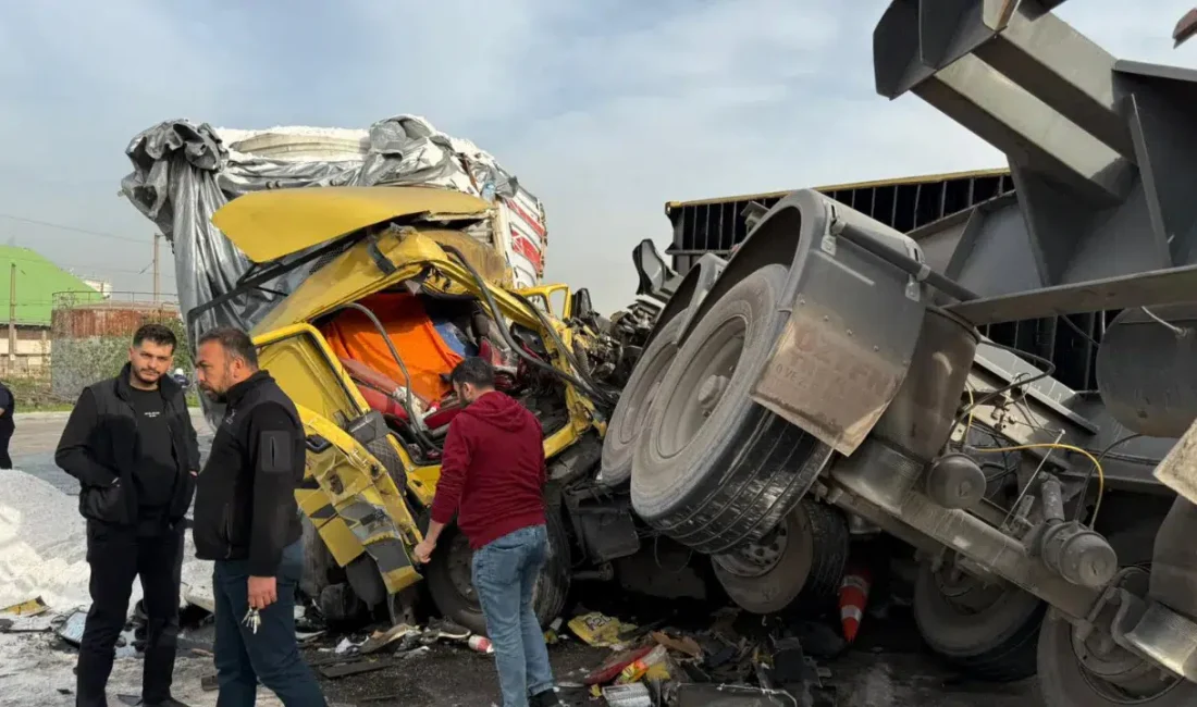 Hatay’da iki tırın çarpışmasıyla meydana gelen dehşet verici kazada, tırın