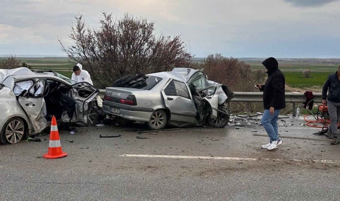 Eskişehir-Ankara kara yolunda kontrolden çıkan bir otomobilin karşı şeride geçerek