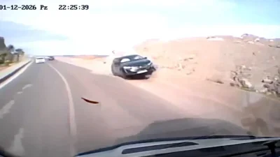 Zonguldak’ın Kilimli ilçesinde direksiyon hakimiyetini kaybeden sürücünün yaşadığı korku dolu