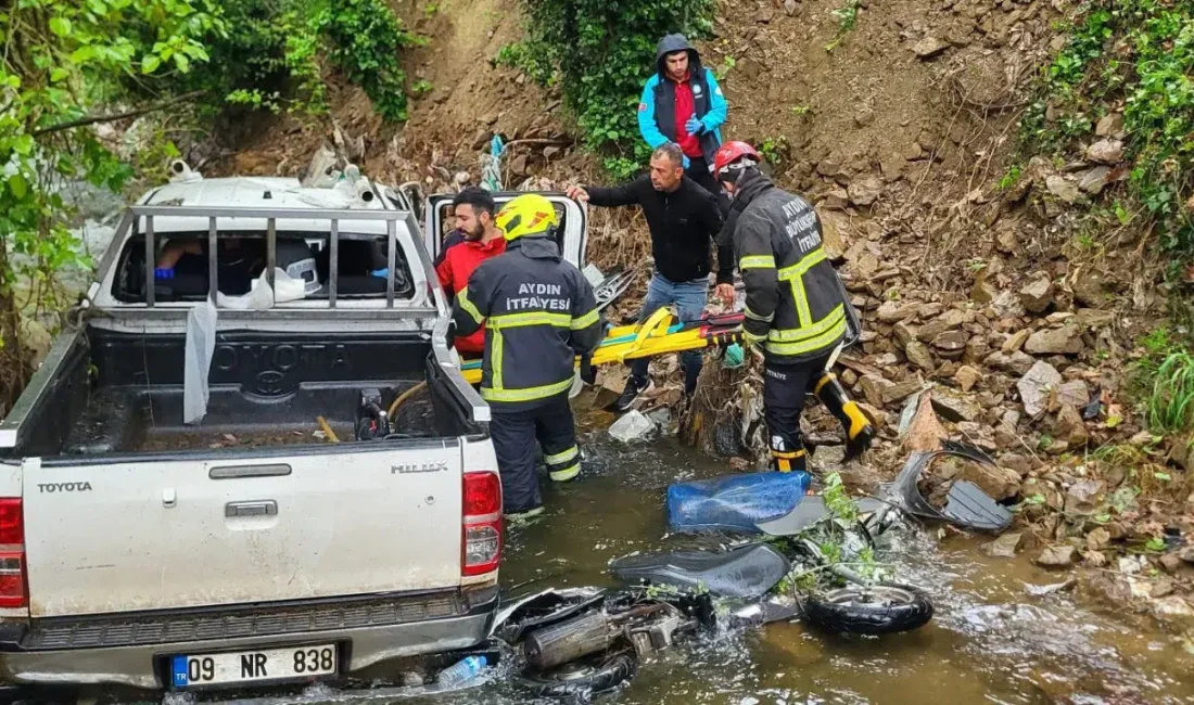 Aydın’ın Nazilli ilçesinde seyir halindeki bir kamyonetin direksiyon hakimiyetini kaybederek