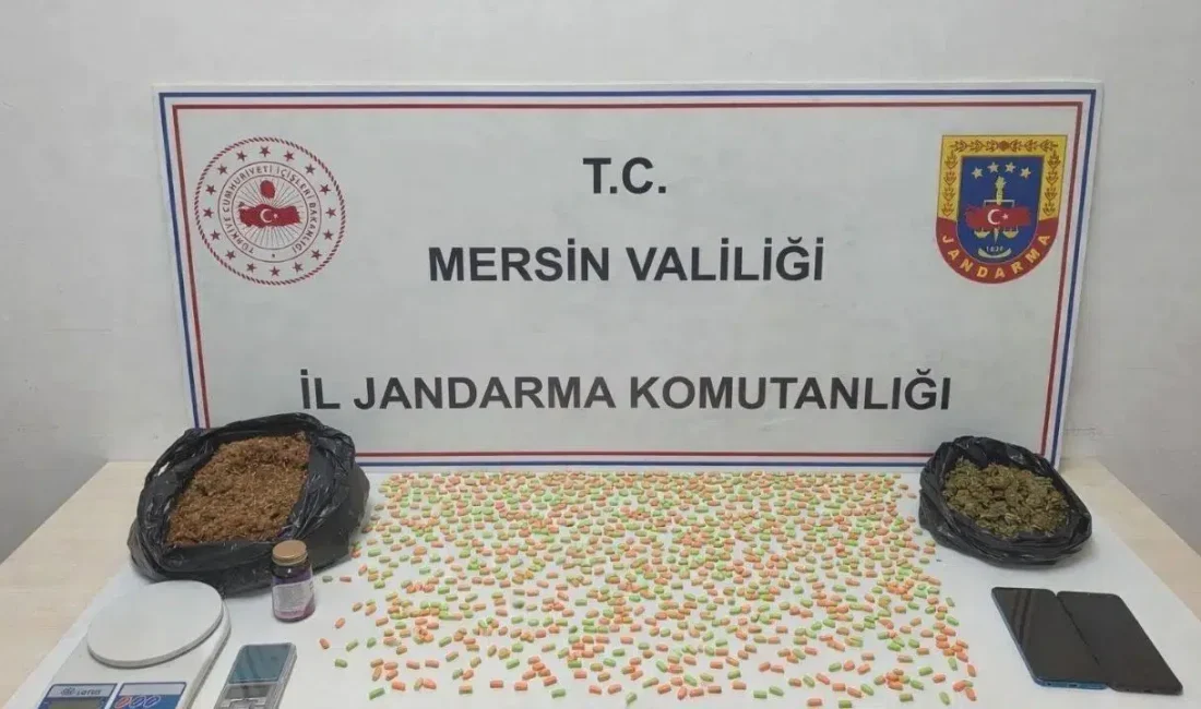 Mersin İl Jandarma Komutanlığı ekiplerinin Erdemli ilçesinde titizlikle yürüttüğü uyuşturucu