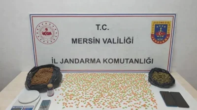 Mersin İl Jandarma Komutanlığı ekiplerinin Erdemli ilçesinde titizlikle yürüttüğü uyuşturucu