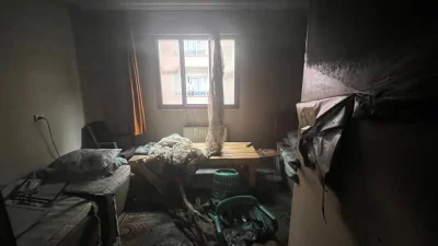 Manisa’nın Turgutlu ilçesinde kendi dairesini ateşe verdikten sonra kaçmaya çalışırken