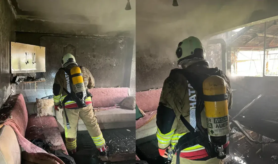 Hatay’ın Samandağ ilçesinde bir ikamette çıkan yangın kısa sürede paniğe