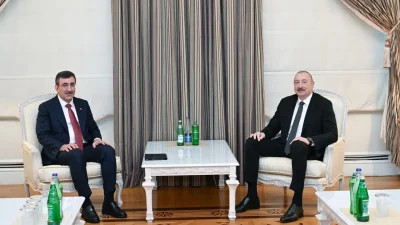 Cumhurbaşkanı Yardımcısı Cevdet Yılmaz, Azerbaycan temasları kapsamında Cumhurbaşkanı İlham Aliyev