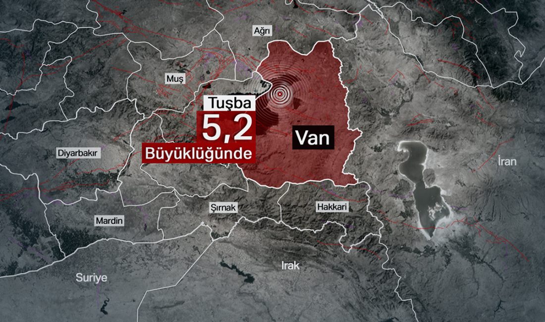 Van’ın Tuşba ilçesinde sabah saatlerinde meydana gelen ve çevre illerde