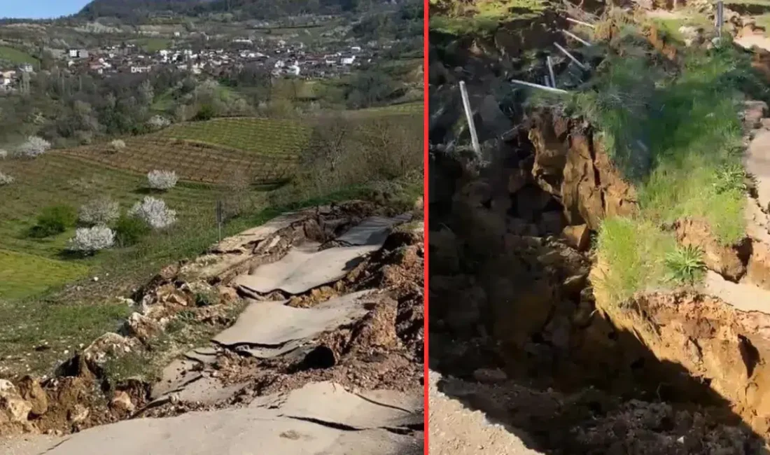 Bursa’nın İnegöl ilçesinde sağanak yağışların ardından meydana gelen şiddetli heyelan,