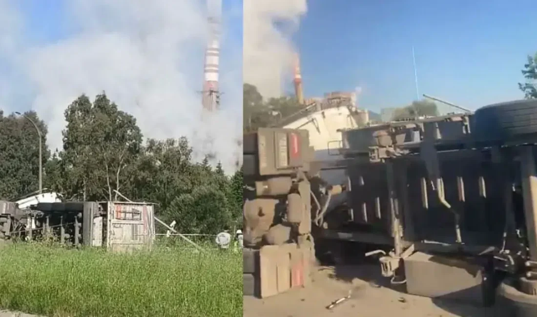 Muğla’nın Yatağan ilçesinde kontrolden çıkan kömür yüklü kamyonun devrilmesi sonucu