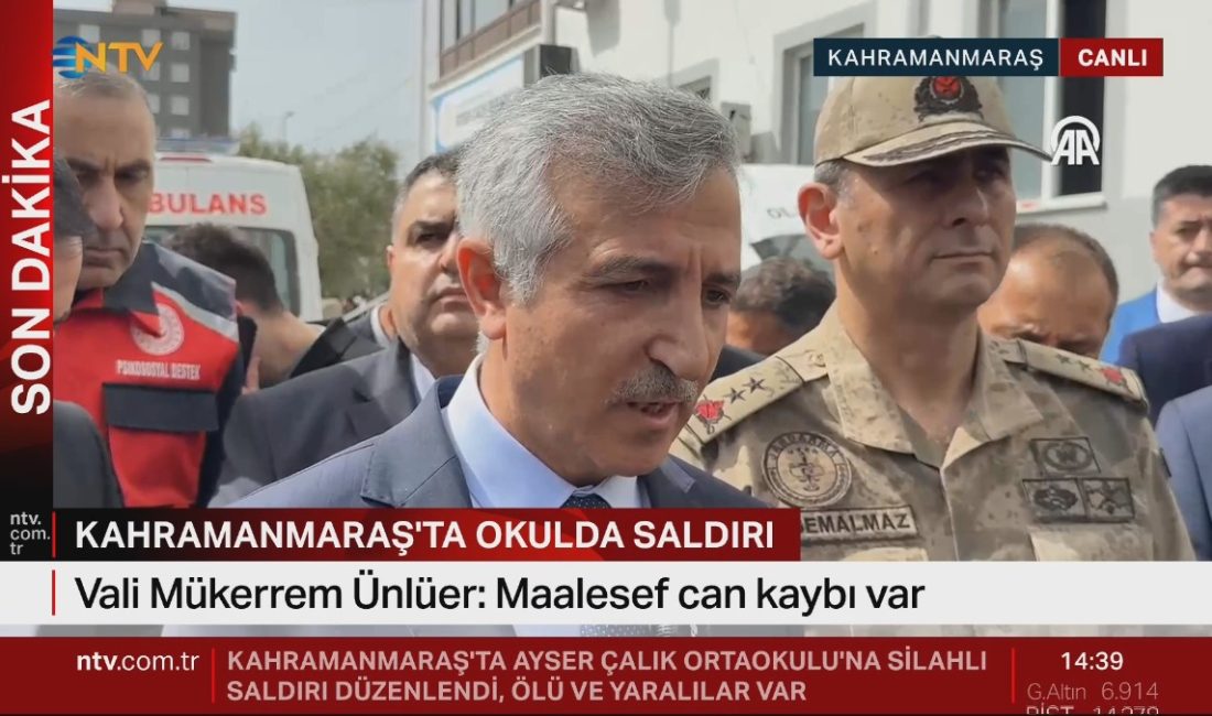 Kahramanmaraş’ın Onikişubat ilçesinde bulunan Ayser Çalık Ortaokulu’nda meydana gelen silahlı