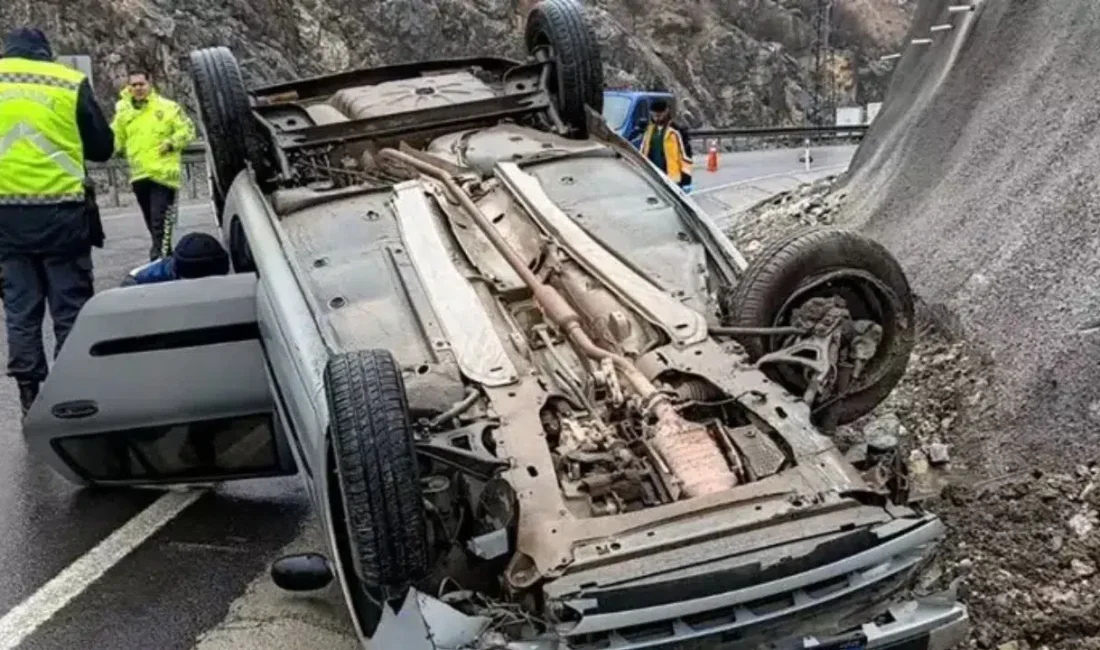 Malatya’nın Doğanşehir ilçesinde kontrolden çıkan bir otomobilin takla atması sonucu