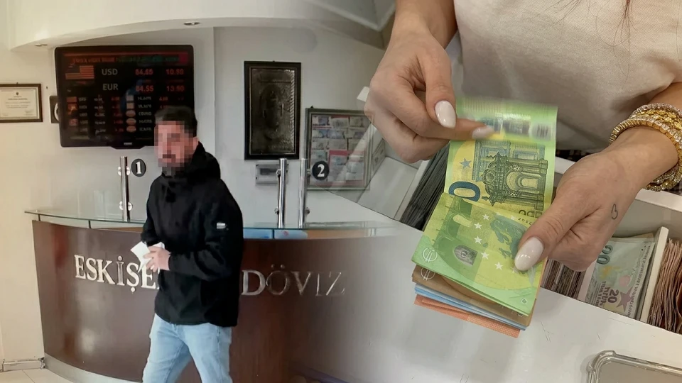 Eskişehir’de bir döviz bürosu çalışanı, yoğun mesai sırasında yaşadığı anlık