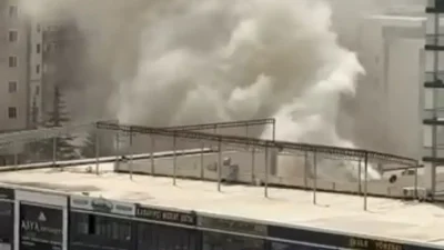 Elazığ’ın Cumhuriyet Mahallesi’nde yer alan bir lokantanın baca kısmında aniden