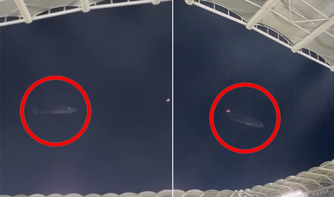 Konyaspor ile Fenerbahçe arasında oynanan kupa maçında stadyum üzerinden alçak