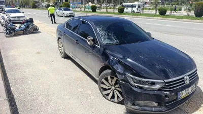 Adıyaman’da yaya geçidinde meydana gelen korkunç kazada otomobil ile motosiklet