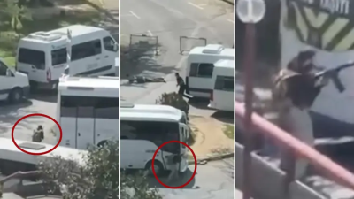 İstanbul Beşiktaş’ta bulunan İsrail Konsolosluğu binası önündeki polis noktasına düzenlenen