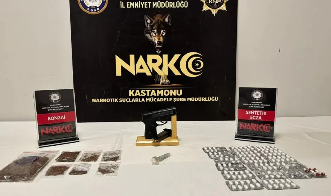 Kastamonu İl Emniyet Müdürlüğü ekiplerinin titiz çalışmaları sonucunda gerçekleştirilen uyuşturucu
