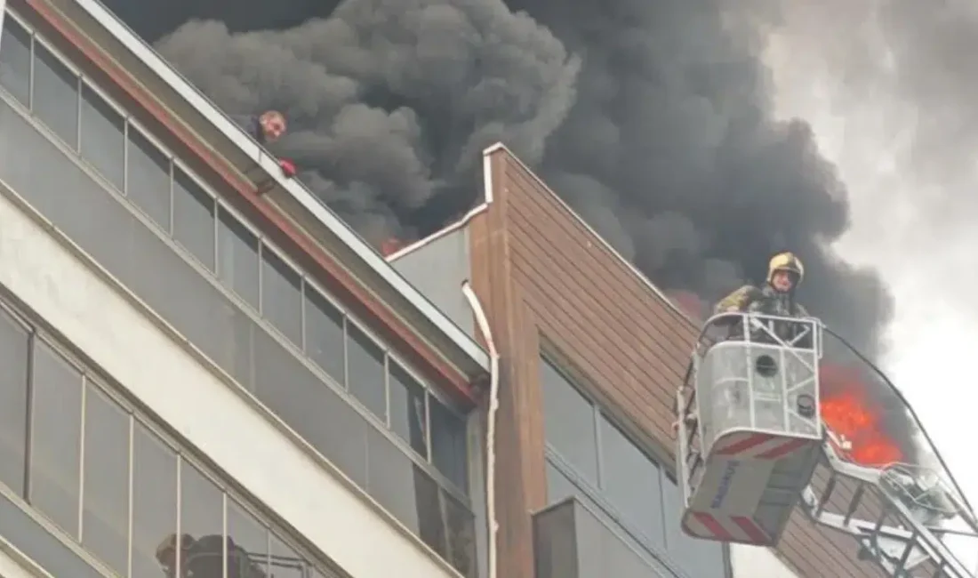 Bursa’nın Yıldırım ilçesinde 8 katlı bir sitenin çatı katında aniden