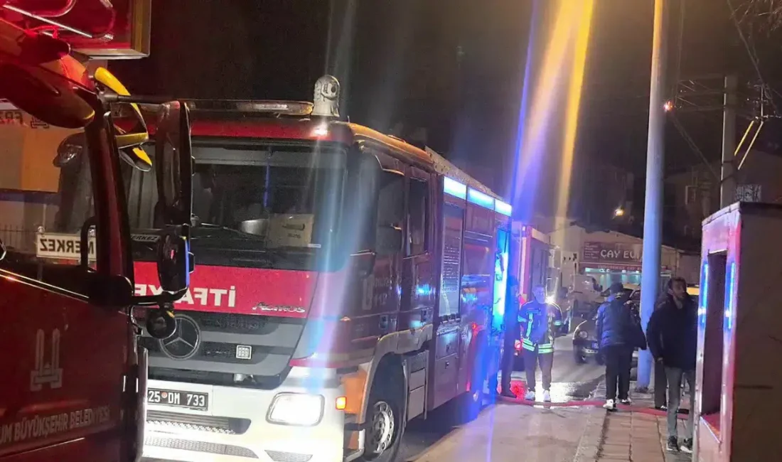 Erzurum’un Palandöken ilçesinde bulunan metruk bir binada aniden yükselen alevler