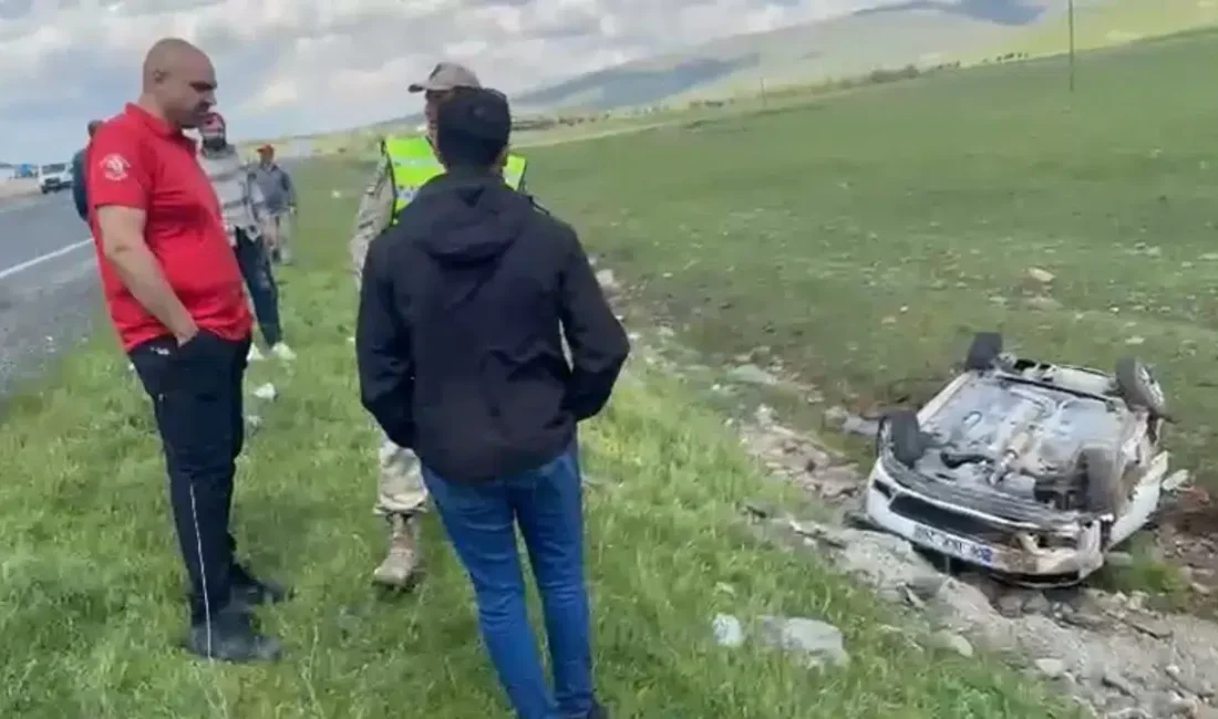 Elazığ’da kontrolden çıkan bir otomobilin şarampole yuvarlanması sonucu meydana gelen