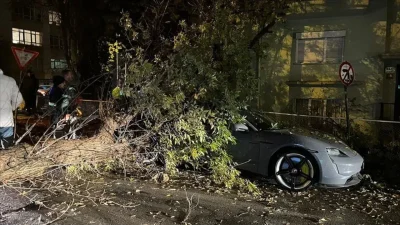 Ankara’nın merkezinde aniden bastıran şiddetli rüzgar Çankaya ilçesinde korku dolu