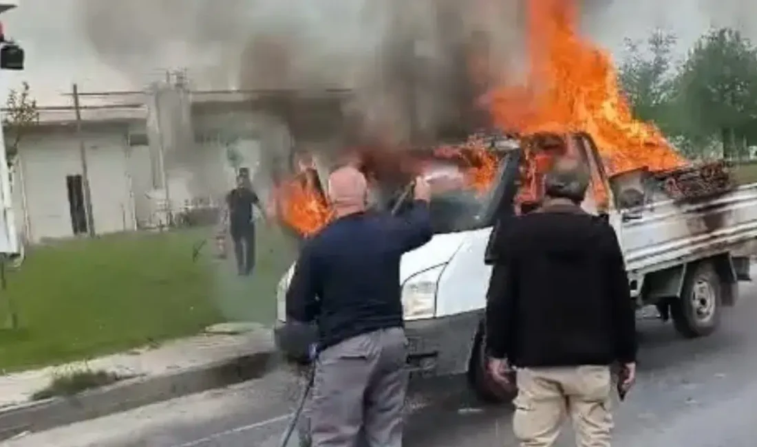 Eskişehir’de seyir halindeyken bir anda alevler içinde kalan tüp taşıma