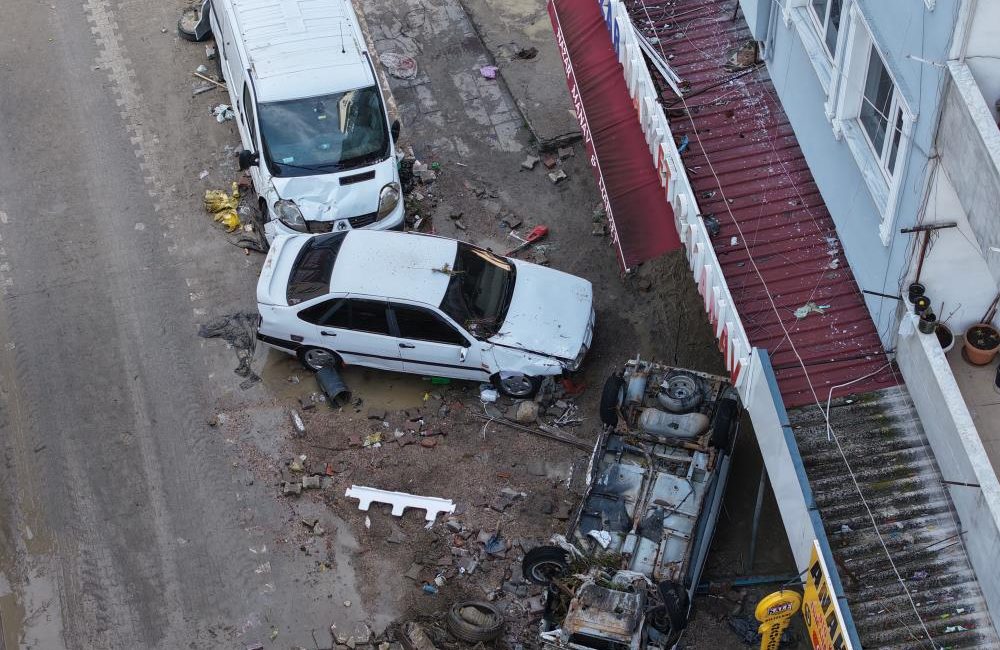 Samsun’un Havza ilçesinde gece boyu etkili olan sağanak yağışın ardından