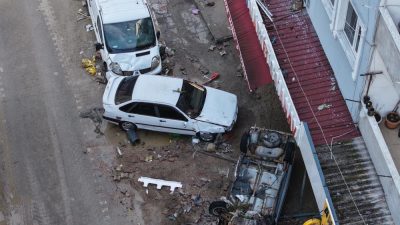 Samsun’un Havza ilçesinde gece boyu etkili olan sağanak yağışın ardından