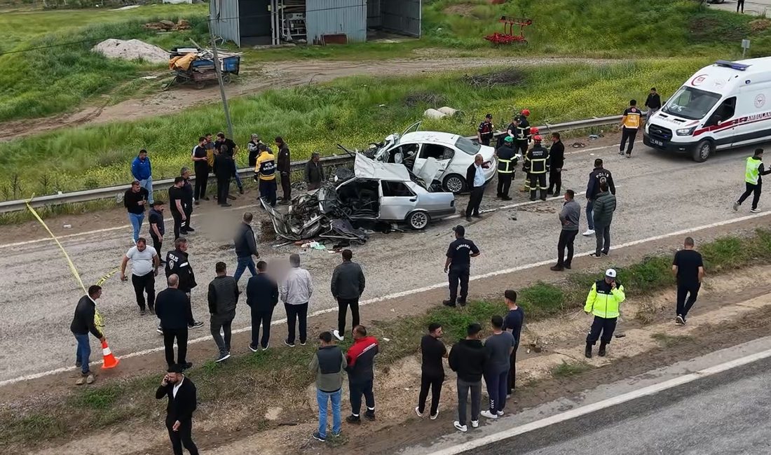 Kırıkkale’nin Karakeçili ilçesinde iki otomobilin çarpışması sonucu meydana gelen feci