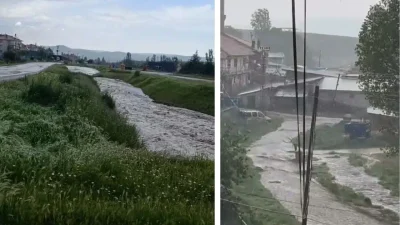 Ankara’nın Çubuk ve Polatlı ilçelerinde etkili olan şiddetli sağanak yağış