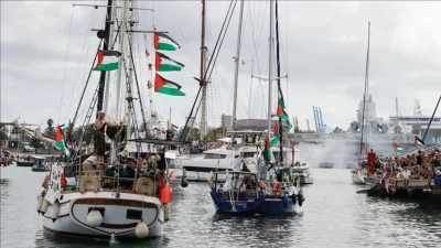Küresel Sumud Filosu’na yönelik saldırının ardından Yunanistan’ın Girit Adası’na götürülen
