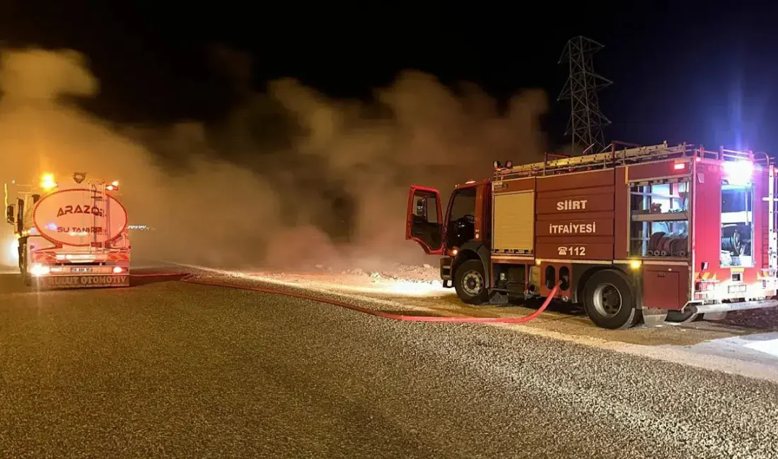 Siirt’te sokak ortasında duran bir kamyonet, henüz belirlenemeyen bir sebeple