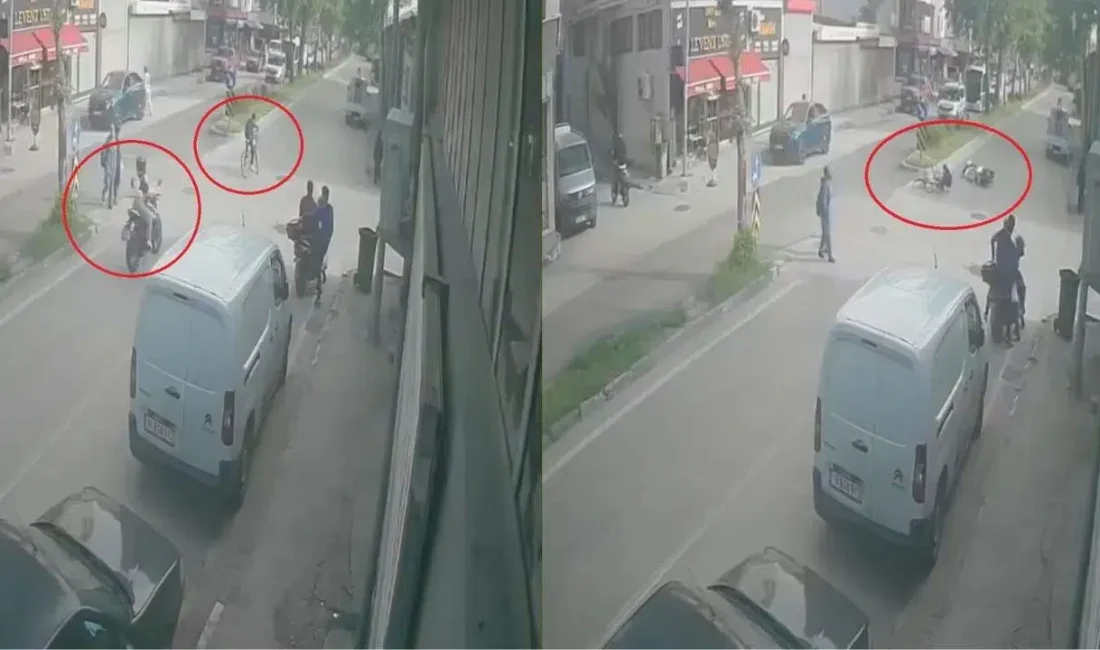 Bursa’nın Küçükbalıklı Mahallesi’nde yol ortasında ne yapacağına karar veremeyen bir