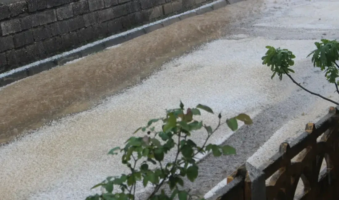 Kırklareli’nin Demirköy ilçesinde etkili olan şiddetli sağanak ve dolu yağışı