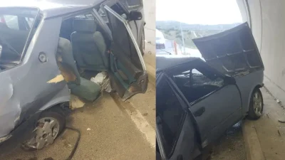 Malatya-Sivas karayolundaki tünelde seyir halindeyken kontrolden çıkan Fiat Tofaş marka