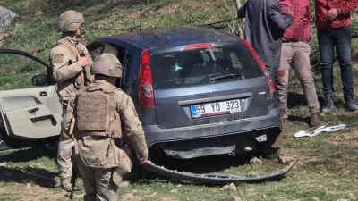 Van’ın Başkale ilçesinde kontrolden çıkan otomobilin savrulması sonucu meydana gelen