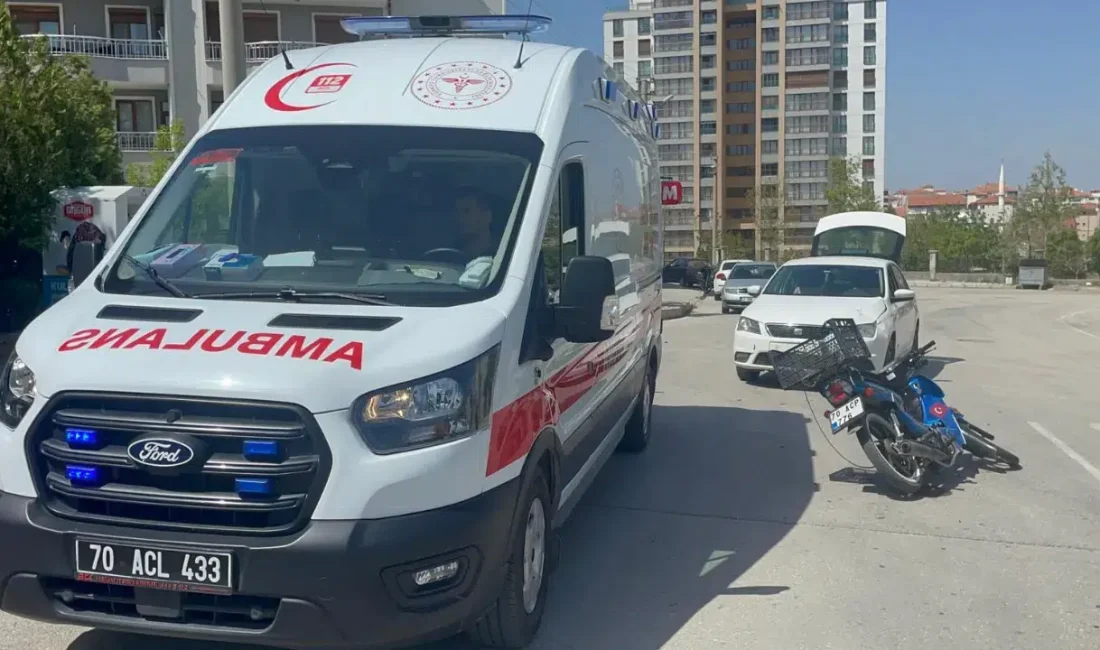 Karaman’da otomobil ile motosikletin çarpışması sonucu meydana gelen şiddetli trafik