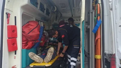 Konya’nın Seydişehir ilçesinde otomobil ile motosikletin çarpışması sonucu meydana gelen