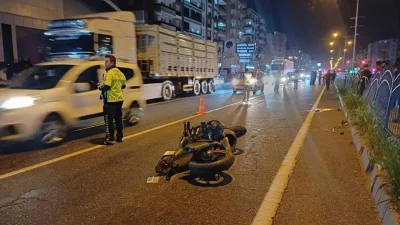 Batman’da seyir halindeki bir motosikletin yolun karşısına geçmek isteyen yayaya