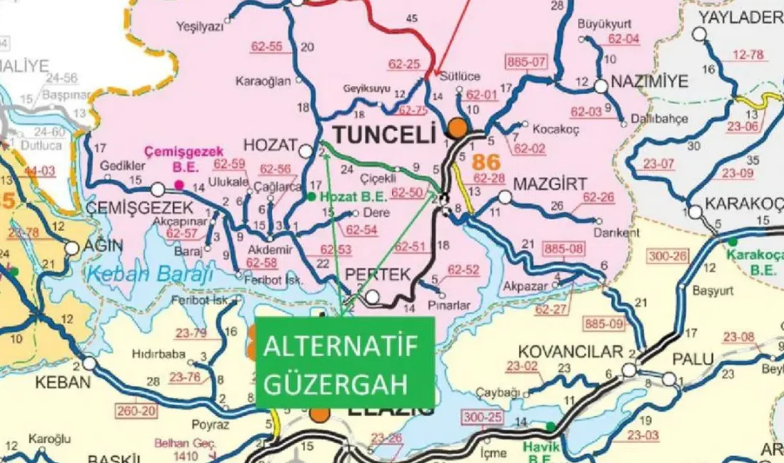 Tunceli ile Ovacık arasındaki ulaşımı sağlayan kritik kara yolu hattında