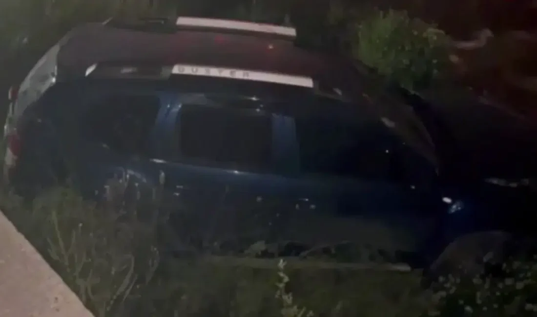 Bursa’nın Osmangazi ilçesinde kontrolden çıkarak dereye uçan otomobil, ekipleri alarma