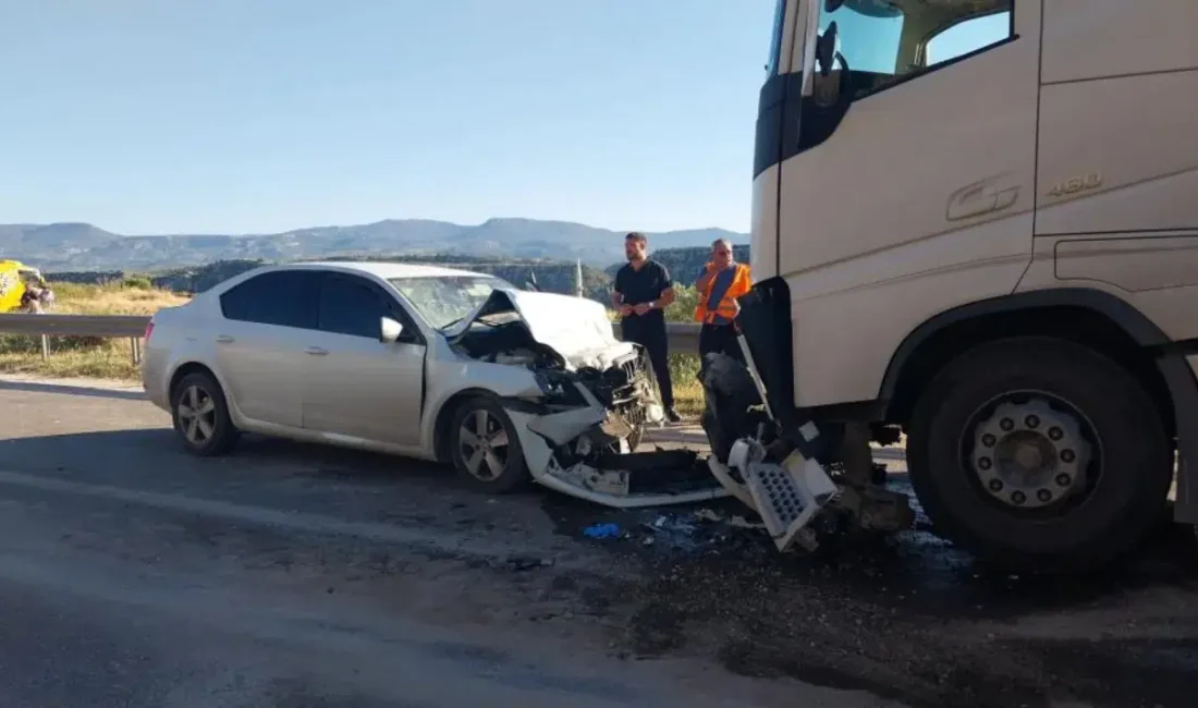 Mersin’in Mut ilçesinde meydana gelen feci tır ve otomobil çarpışmasında