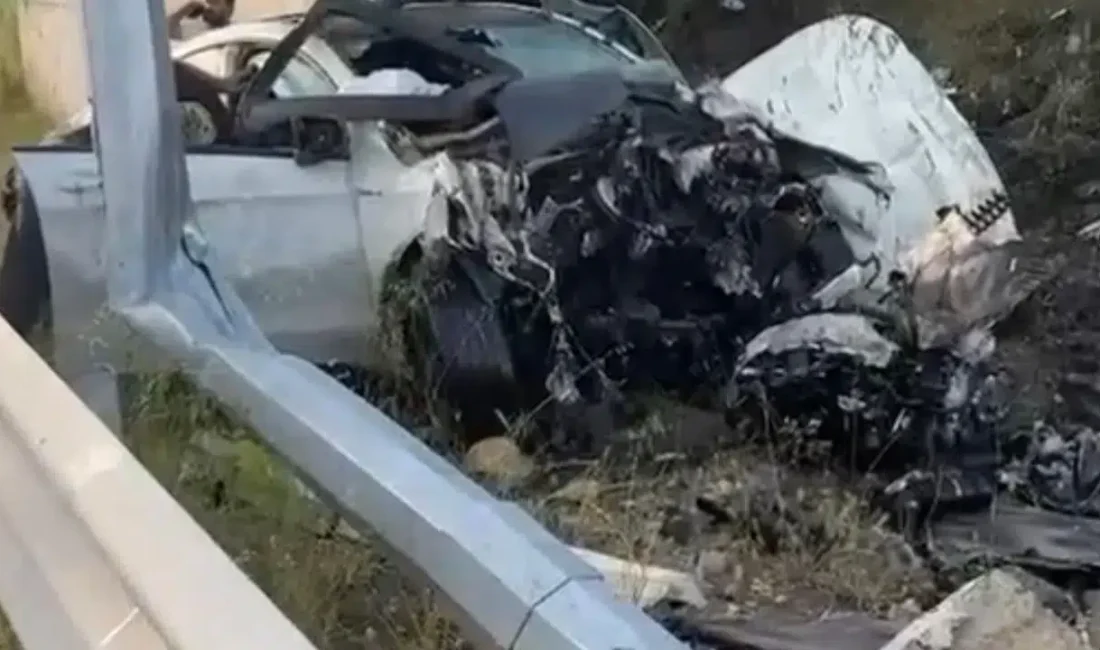 Mersin’in Tarsus ilçesinde, Çukurova Uluslararası Havalimanı yolunda kontrolden çıkan bir