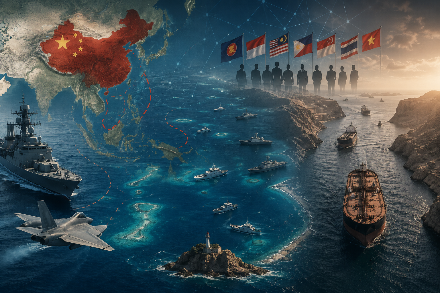 Artan etki alanı mücadelesi, ASEAN ve ittifakların etkisi, Güney Çin